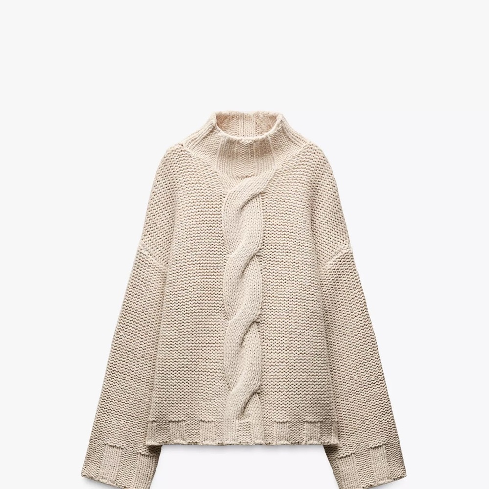 Zara Cream Turtleneck Sweater